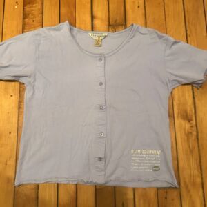 Vintage 1994 / Y2k BUM Equipment Ladies Button Up T‎ shirt-Sz M-Blue-